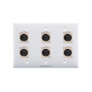 Placa Tapa 6 puertos XLR Canon soldables en ABS